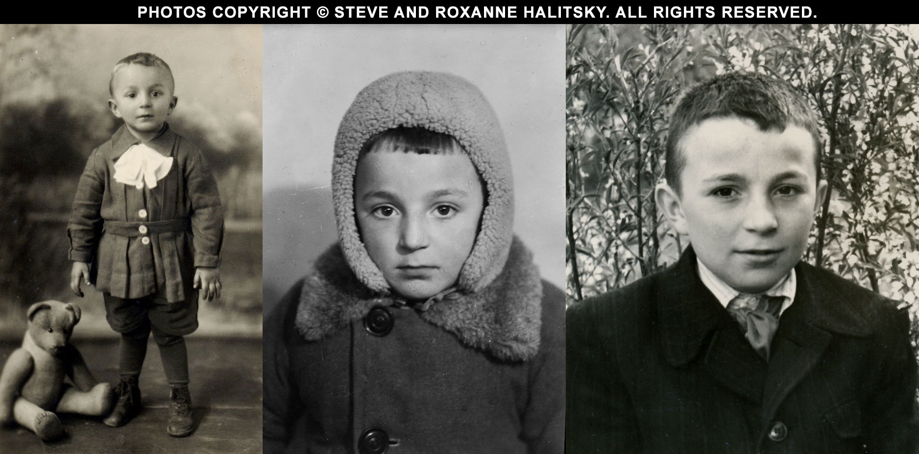 Steve  Halitsky at 3 years old (1946), 5 years old (1948), 12 years old (1955)